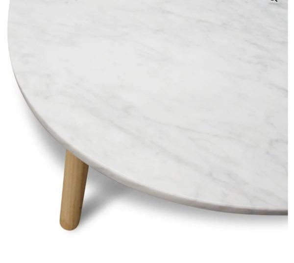 LUCIA Marble Coffee Table - 1.1m Natural Base - Image 3